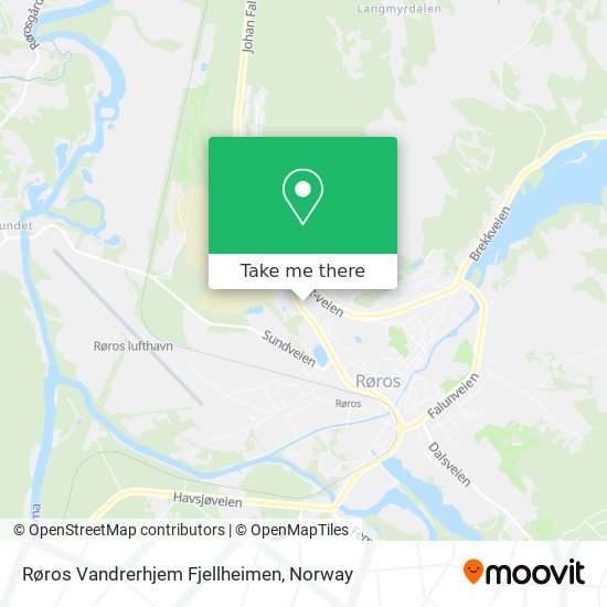 Røros Vandrerhjem Fjellheimen map