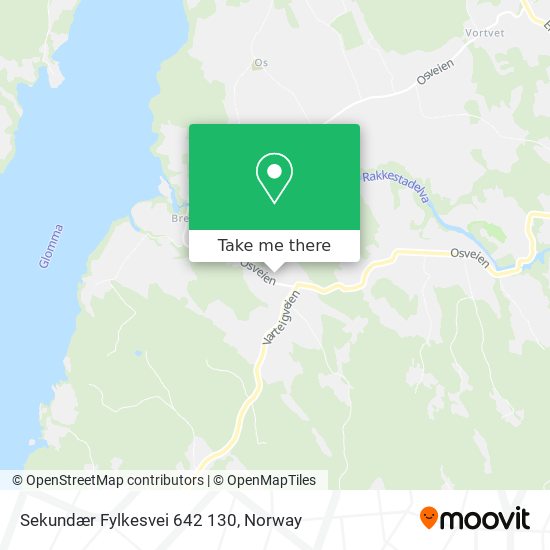 Sekundær Fylkesvei 642 130 map