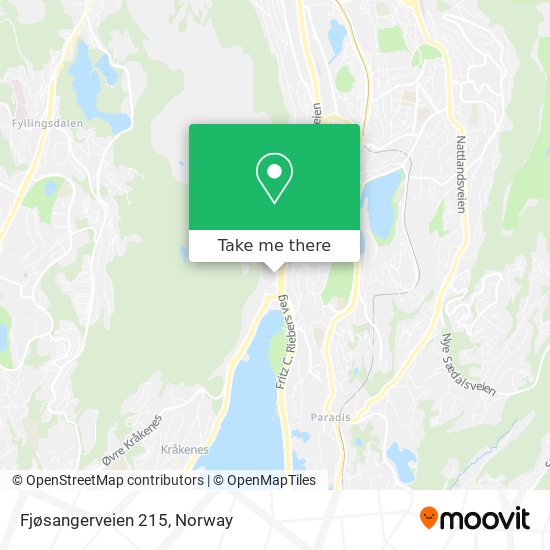 Fjøsangerveien 215 map