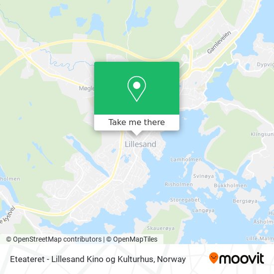 Eteateret - Lillesand Kino og Kulturhus map