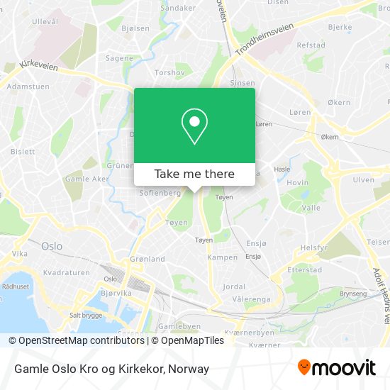 Gamle Oslo Kro og Kirkekor map