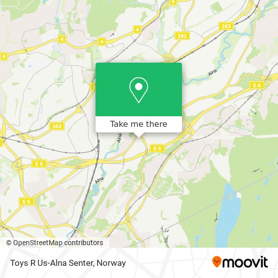 Toys R Us-Alna Senter map