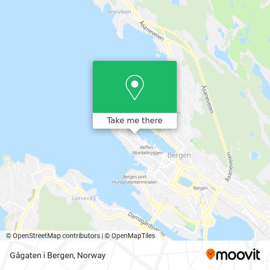 Gågaten i Bergen map