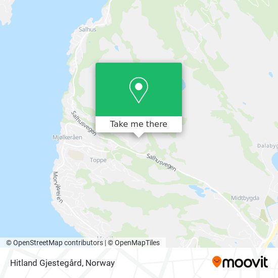 Hitland Gjestegård map