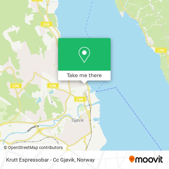 Krutt Espressobar - Cc Gjøvik map