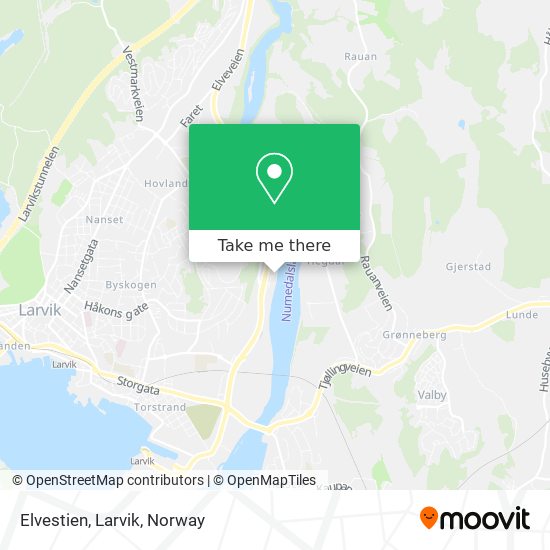 Elvestien, Larvik map
