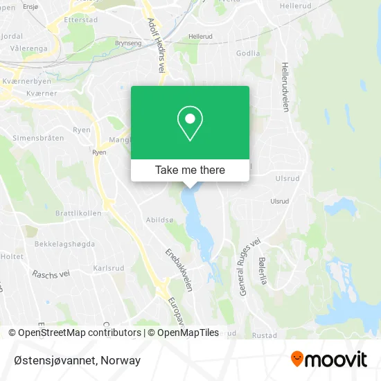 Østensjøvannet map