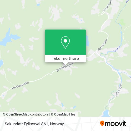 Sekundær Fylkesvei 861 map
