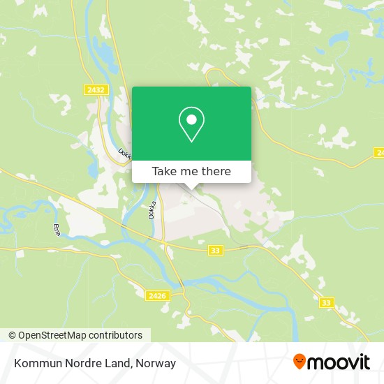 Kommun Nordre Land map