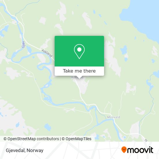 Gjevedal map