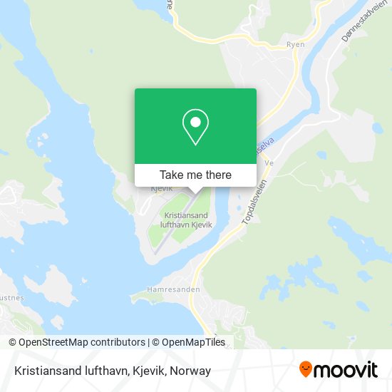 Kristiansand lufthavn, Kjevik map