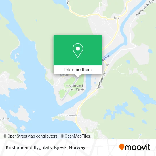 Kristiansand flygplats, Kjevik map