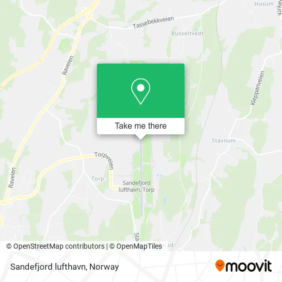 Sandefjord lufthavn map
