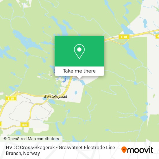 HVDC Cross-Skagerak - Grasvatnet Electrode Line Branch map