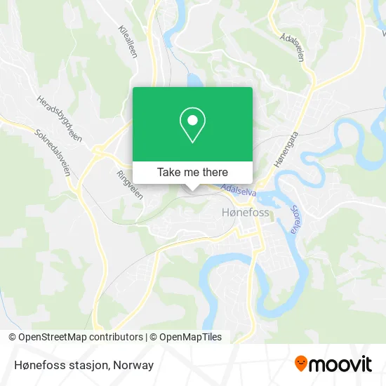 Hønefoss stasjon map