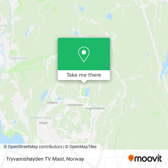 Tryvannshøyden TV Mast map