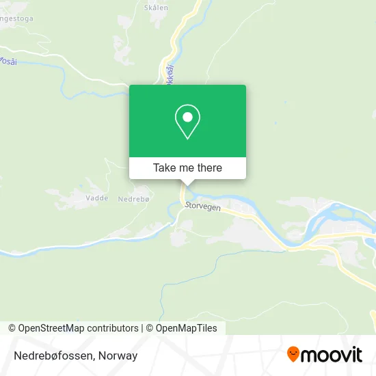 Nedrebøfossen map