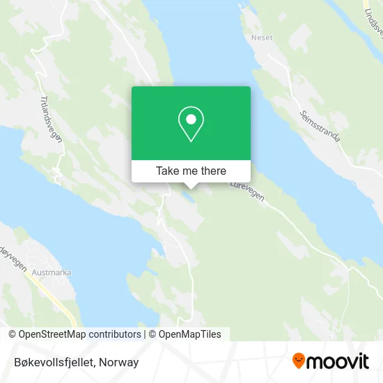 Bøkevollsfjellet map