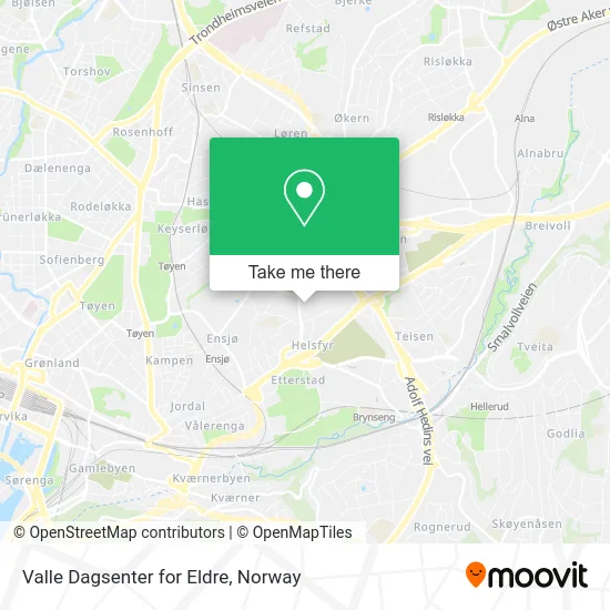 Valle Dagsenter for Eldre map