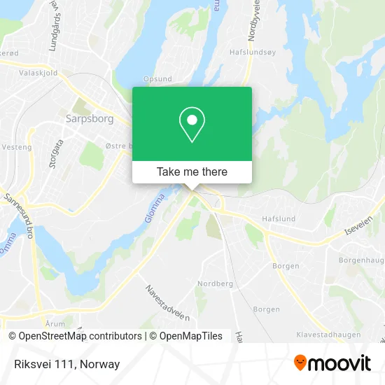 Riksvei 111 map