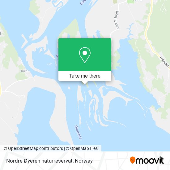 Nordre Øyeren naturreservat map