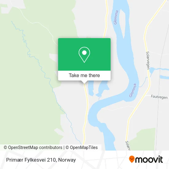 Primær Fylkesvei 210 map