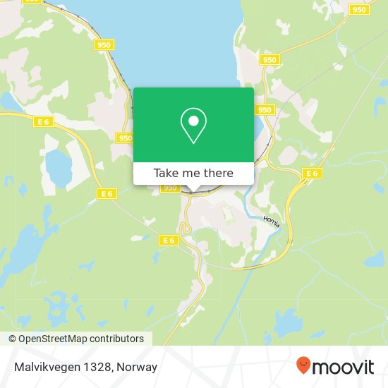 Malvikvegen 1328 map