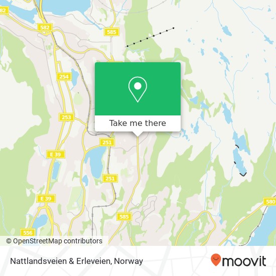 Nattlandsveien & Erleveien map