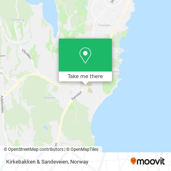 Kirkebakken & Sandeveien map