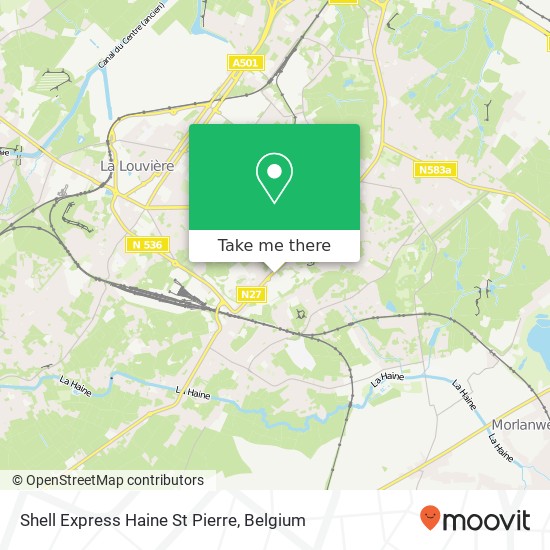 Shell Express Haine St Pierre map