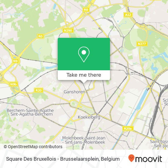 Square Des Bruxellois - Brusselaarsplein map