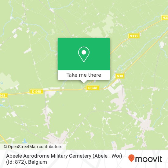 Abeele Aerodrome Military Cemetery (Abele - Woi) (Id: 872) map