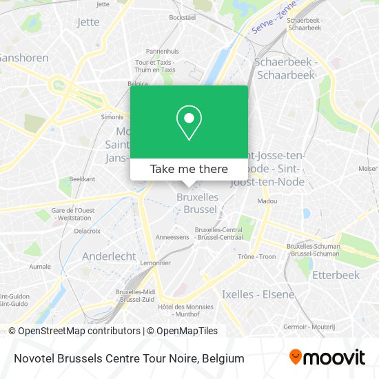 Novotel Brussels Centre Tour Noire map
