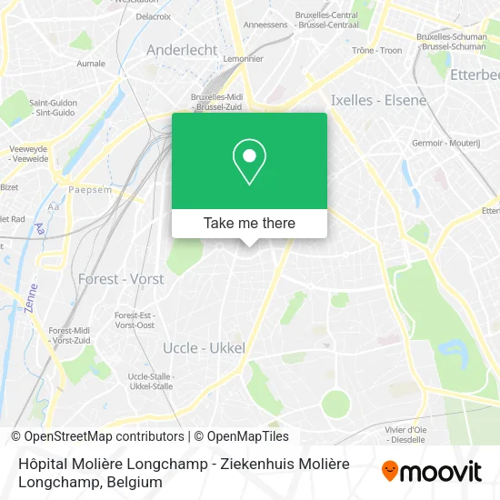 Hôpital Molière Longchamp - Ziekenhuis Molière Longchamp map