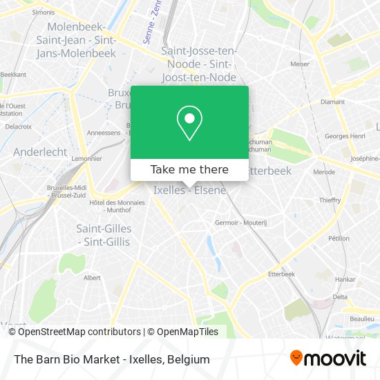 The Barn Bio Market - Ixelles map