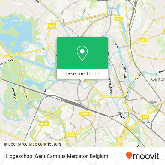 Hogeschool Gent Campus Mercator map
