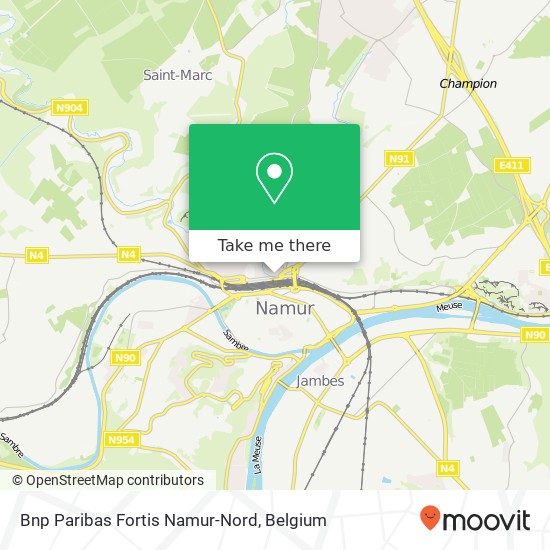 Bnp Paribas Fortis Namur-Nord map