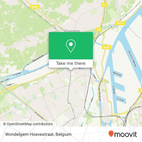 Wondelgem Hoevestraat map