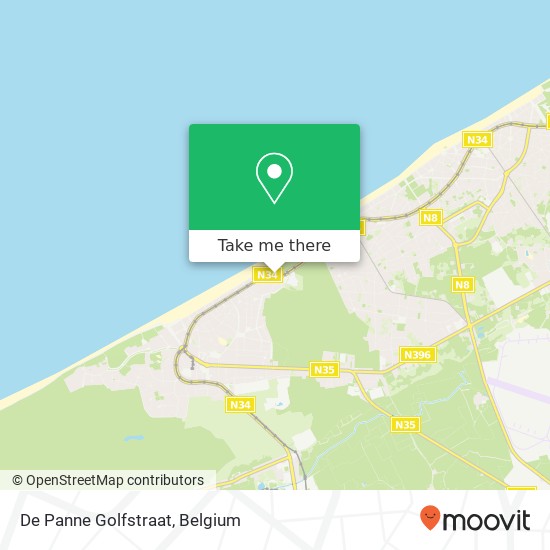 De Panne Golfstraat map