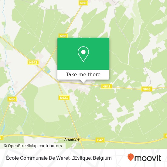 École Communale De Waret-L'Evêque map