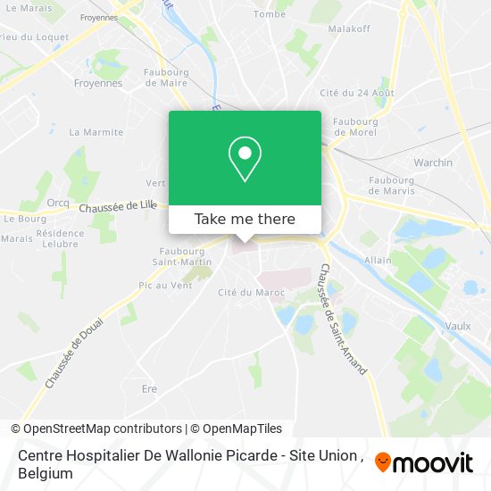 Centre Hospitalier De Wallonie Picarde - Site Union map