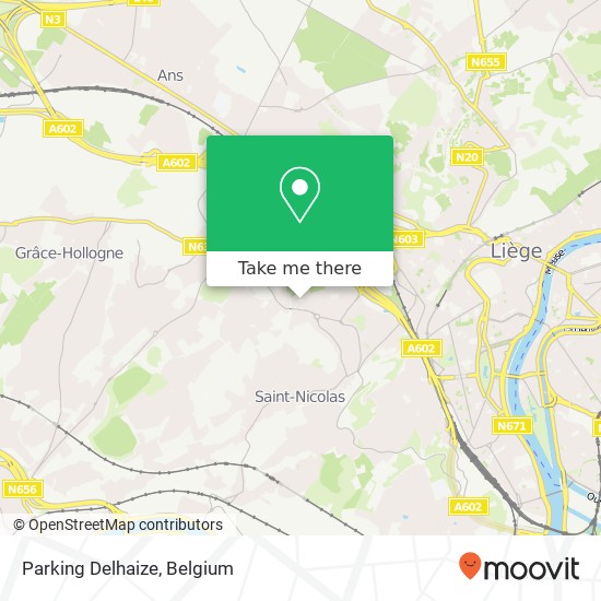 Parking Delhaize map