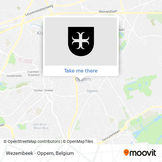 Wezembeek - Oppem map
