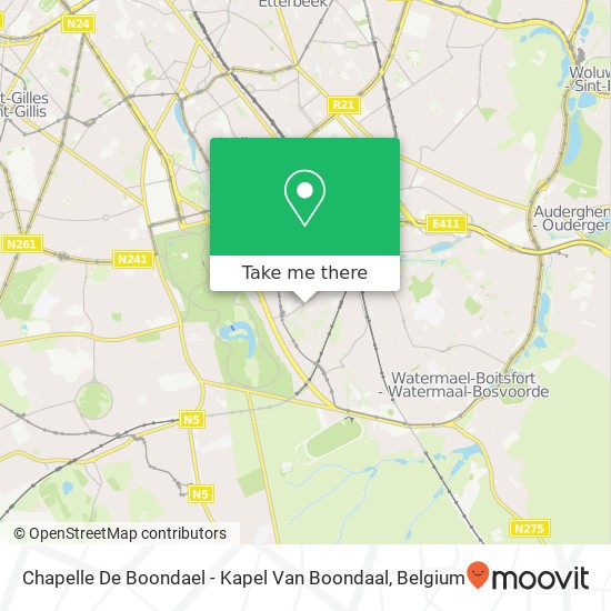 Chapelle De Boondael - Kapel Van Boondaal map
