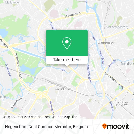 Hogeschool Gent Campus Mercator map