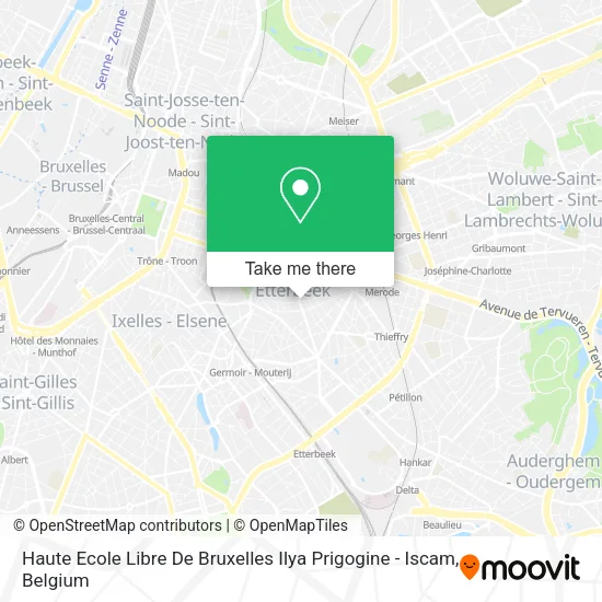 Haute Ecole Libre De Bruxelles Ilya Prigogine - Iscam map