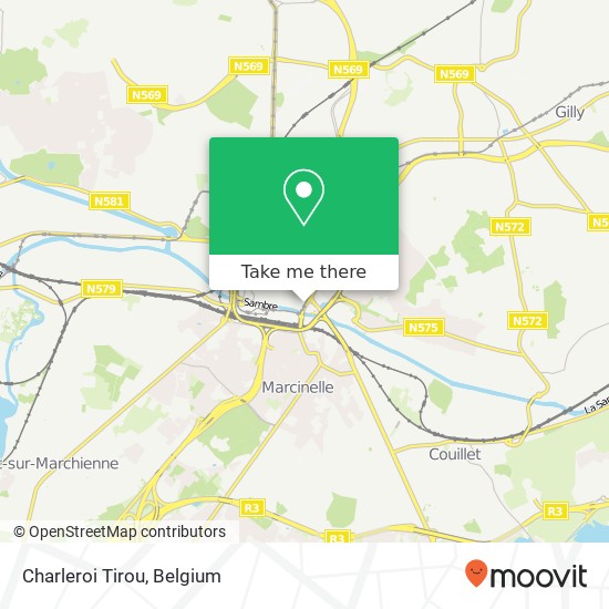 Charleroi Tirou map