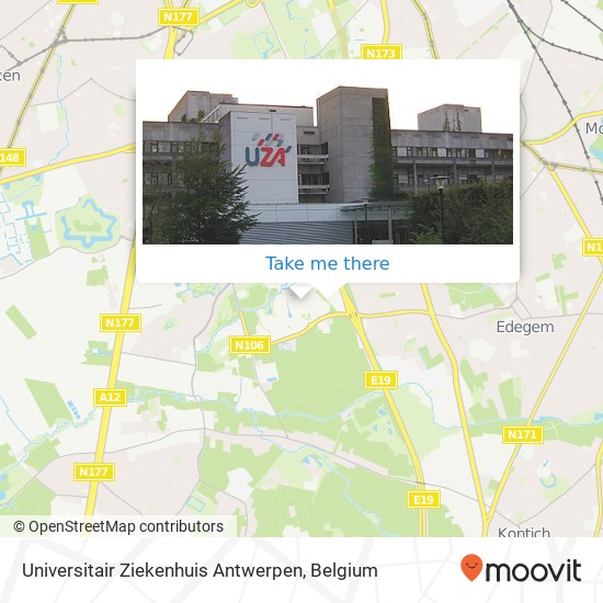Universitair Ziekenhuis Antwerpen map