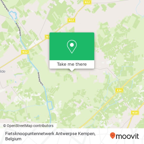 Fietsknoopuntennetwerk Antwerpse Kempen map