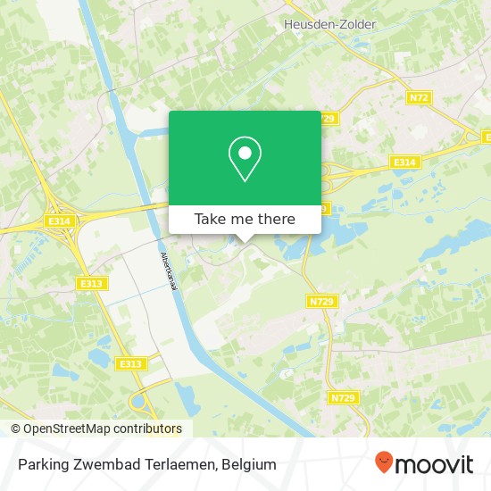 Parking Zwembad Terlaemen map
